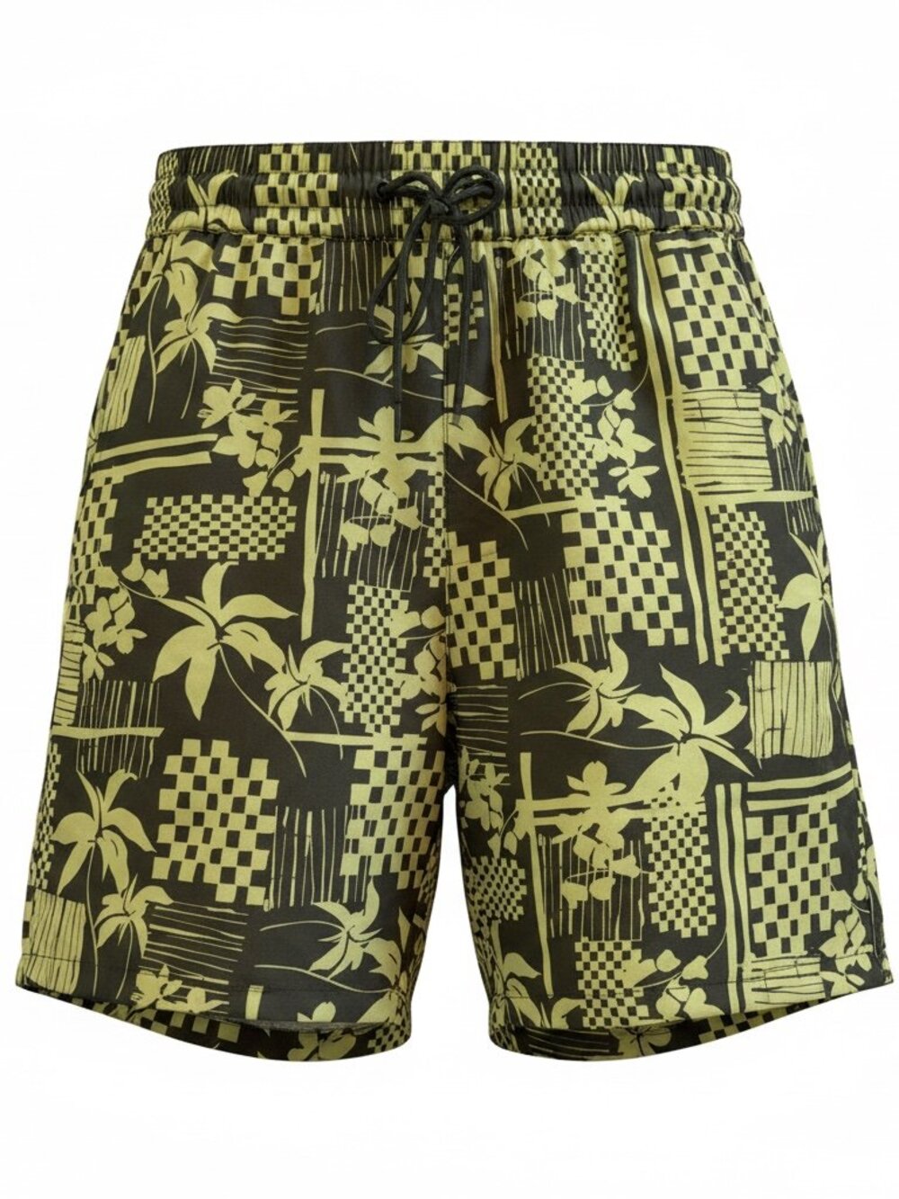 Mode Of One Elastic Waistband & Drawstring Shorts - Size Small - Green Wild Ivy